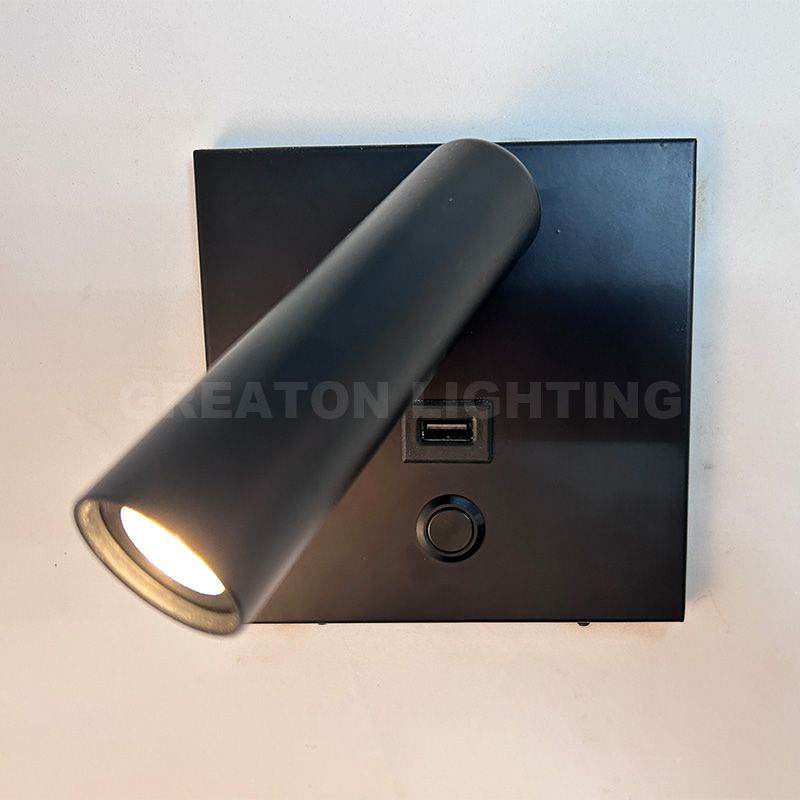 Mohican Headboard Lights Wall Mounted LED Reading Light with USB for Hotel