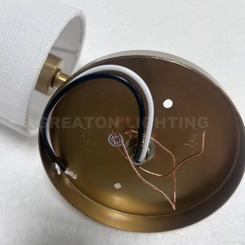 IMG Hospitality Guest Room Indoor Lights White Fabric Shade Gold Wall Lights