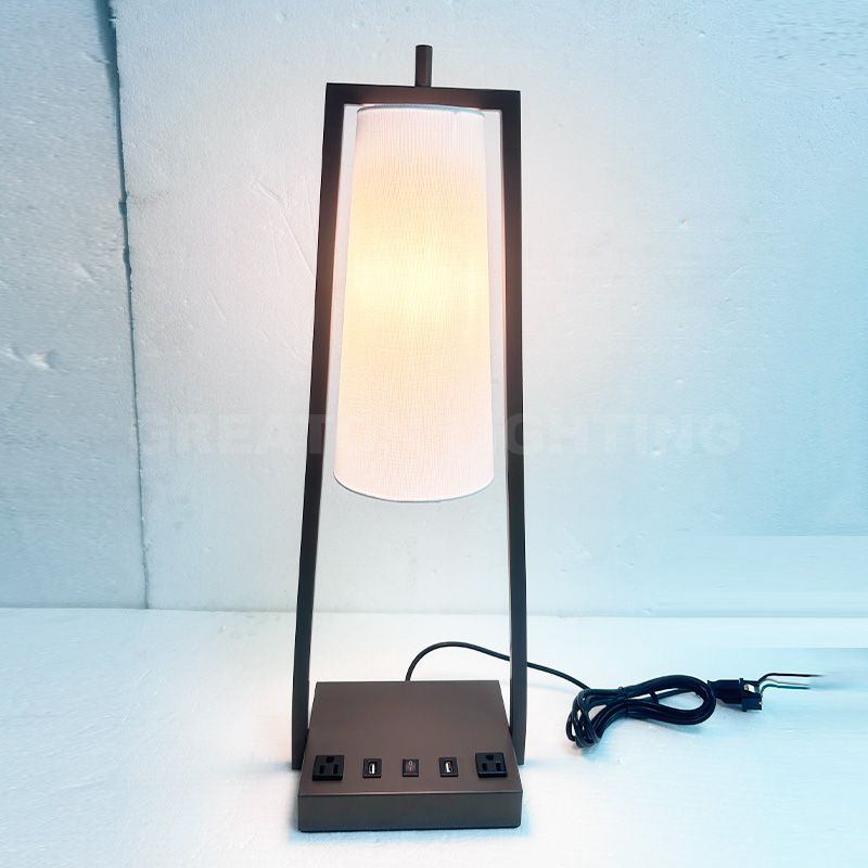Candlewood Hospitality Multifunctional Table Lamp with USB OUTLET & ON/OFF Switch