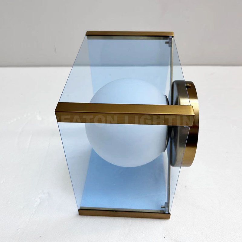 Hospitality global ball lights with blue glass custom ceiling lights