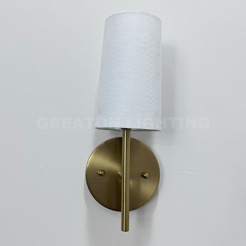 IMG Hospitality Guest Room Indoor Lights White Fabric Shade Gold Wall Lights