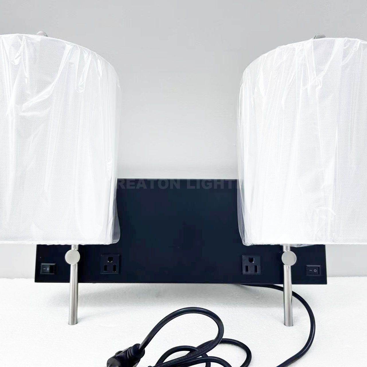 Days INN headboard wall lights for hospitality with on/off switch and outlet