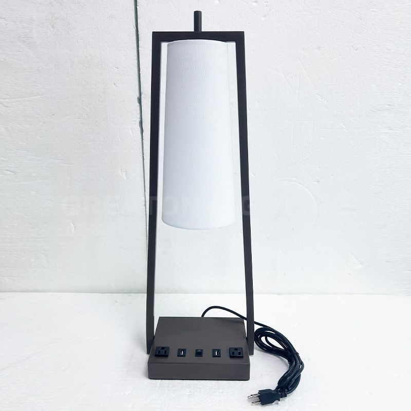 Candlewood Hospitality Multifunctional Table Lamp with USB OUTLET & ON/OFF Switch